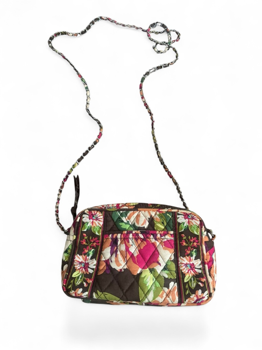 VERA Bradley Quilted Floral Crossbody Bag - Pink & Green